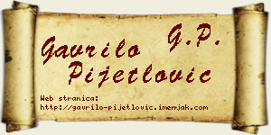 Gavrilo Pijetlović vizit kartica